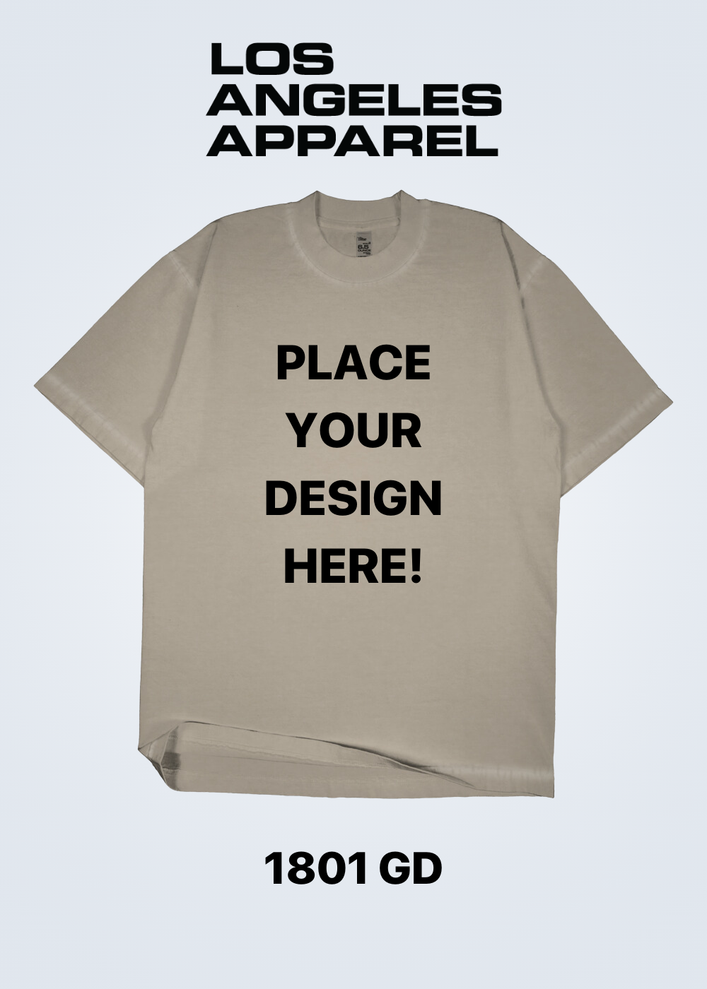 Los Angeles Apparel - 1801GD-B Garment Dyed T-Shirt (Heavy weight)(more colors)