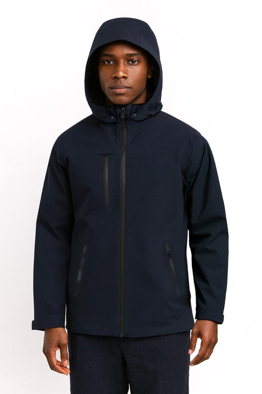 VOS - 7032 Technical Waterproof Full-Zipper Rain Jacket with Hood