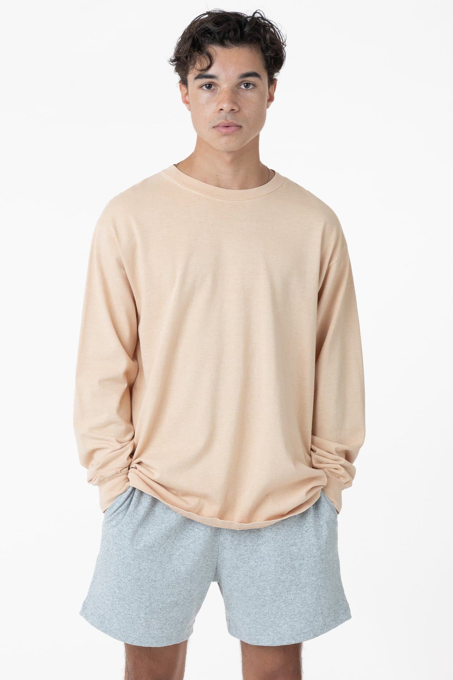 Los Angeles Apparel -1807GD-A - 6.5oz Long Sleeve Garment Dye Crew Neck T-Shirt